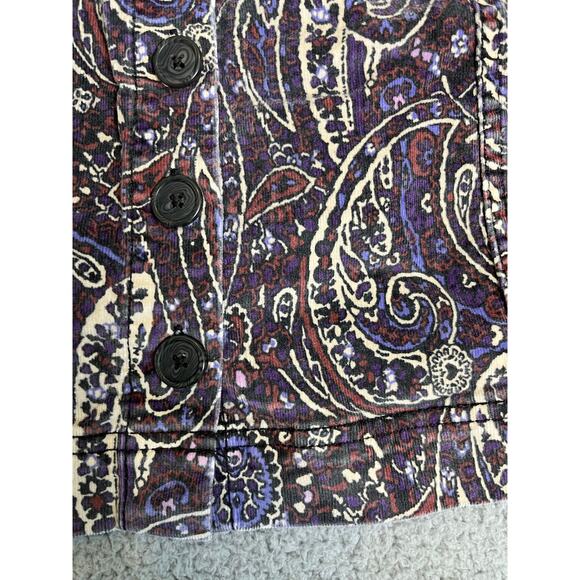 Knox Rose Mini Skirt 14 Large Corduroy Paisley Button Front Pockets Western Y2K - Picture 2 of 9